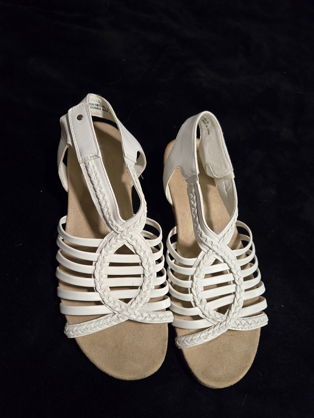 Yuu White Braided Cage Slingback Sandals